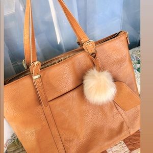 Laptop tote bag from Charming Charlie in tan